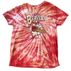 BUC-EE’S Beavers Kids Red Tie-Dye Baseball T-Shirt, youth Large YL 14/16​​